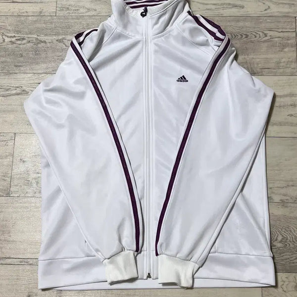 [BUNJANG] Adidas White Purple Three Stripes Track Jacket / 아디다스 화이트퍼플 삼선져지 트랙 희귀 져지 대장