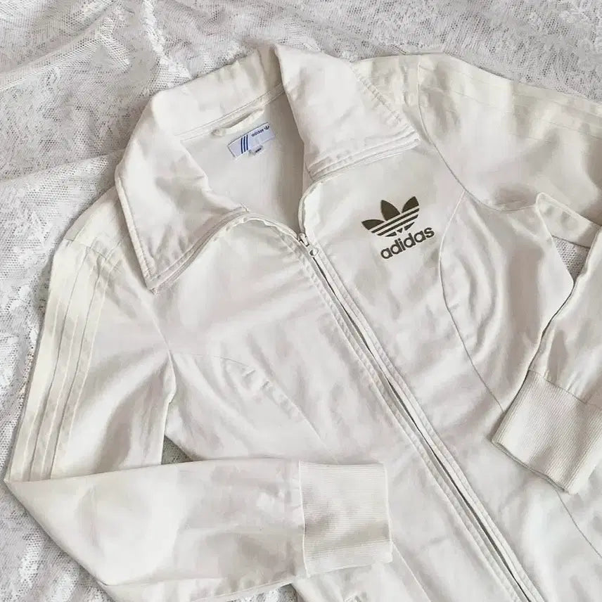 [BUNJANG] Owol Vintage Adidas Cream Ivory x Mute Khaki Cotton Jersey Dress / 오월빈티지 아디다스 크림아이보리x뮤트카키 코튼 져지 원피스