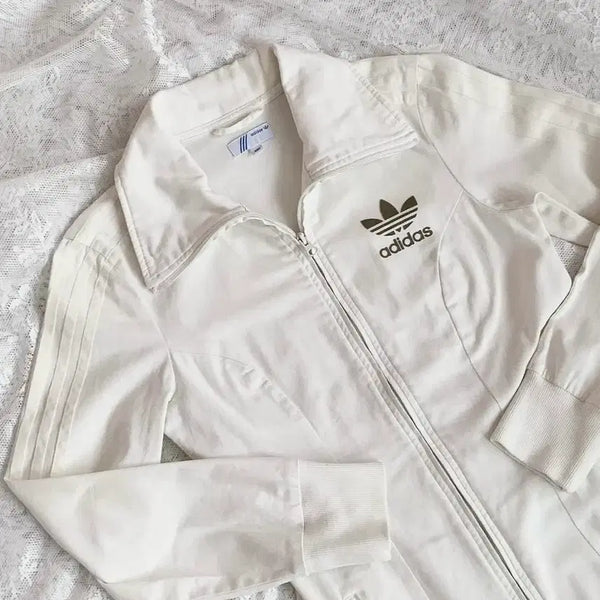 [BUNJANG] Owol Vintage Adidas Cream Ivory x Mute Khaki Cotton Jersey Dress / 오월빈티지 아디다스 크림아이보리x뮤트카키 코튼 져지 원피스