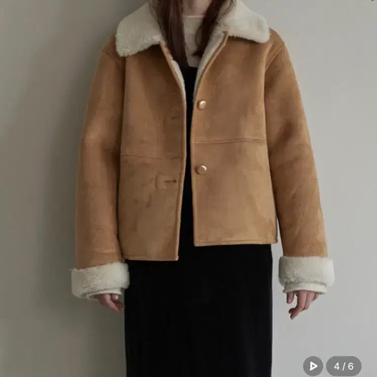 [BUNJANG] Musee Mansion S Brown Faux Fur Jacket / 비뮤즈맨션 무스탕