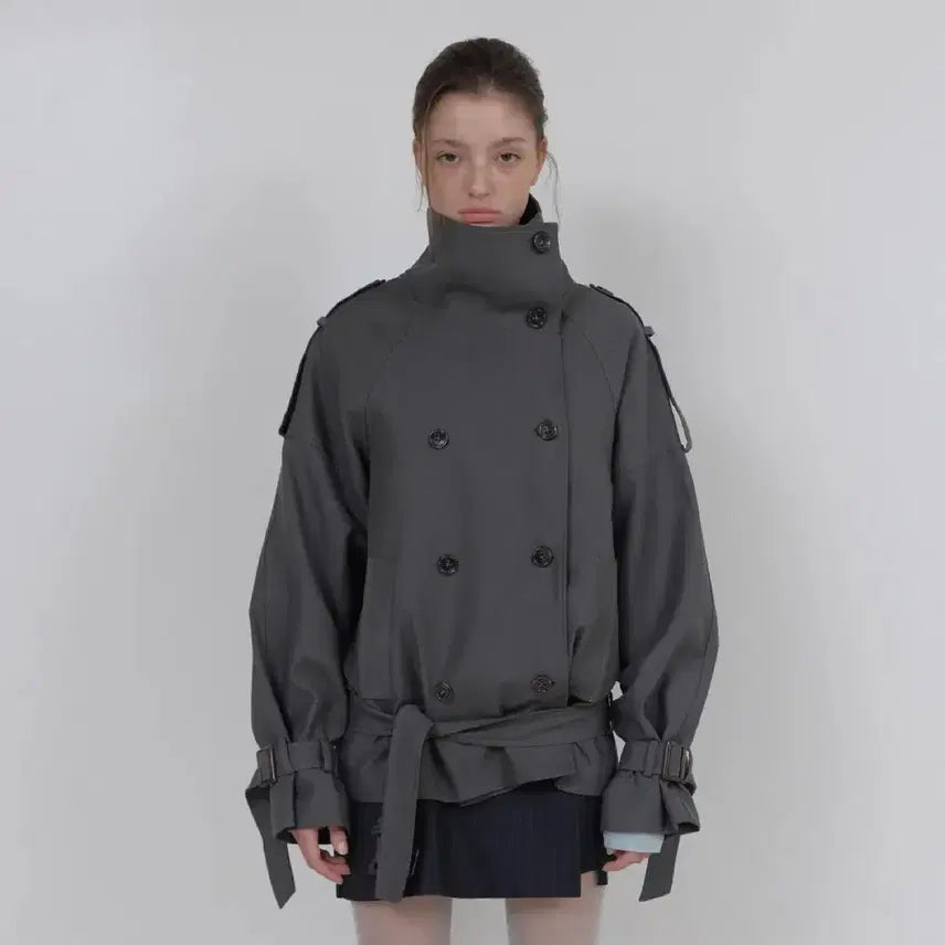 [BUNJANG] Asura Trench Coat (Charcoal) / 아수라 트렌치 코트(차콜)