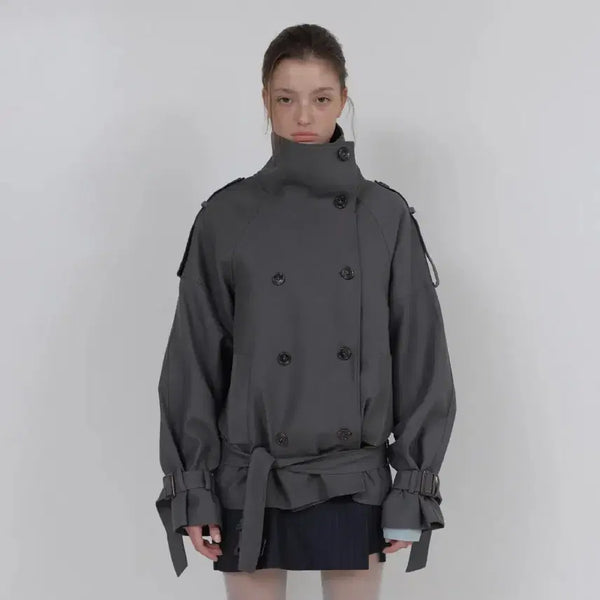 [BUNJANG] Asura Trench Coat (Charcoal) / 아수라 트렌치 코트(차콜)