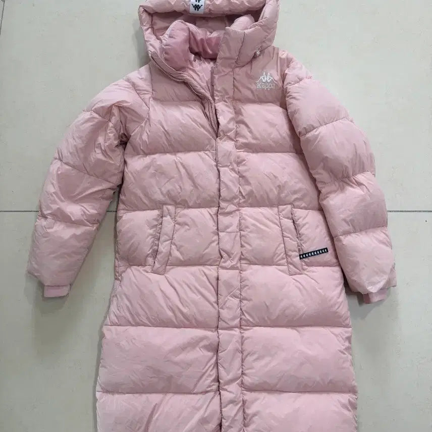 [BUNJANG] Kappa Strawberry Milk Pink Long Padded Coat X-Small / Kappa 카파 딸기우유 연핑크 롱패딩 X-SMALL