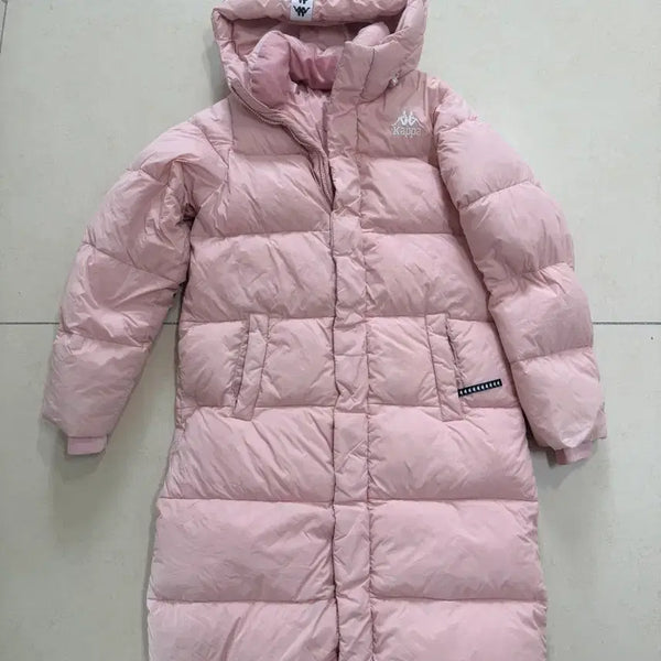 [BUNJANG] Kappa Strawberry Milk Pink Long Padded Coat X-Small / Kappa 카파 딸기우유 연핑크 롱패딩 X-SMALL