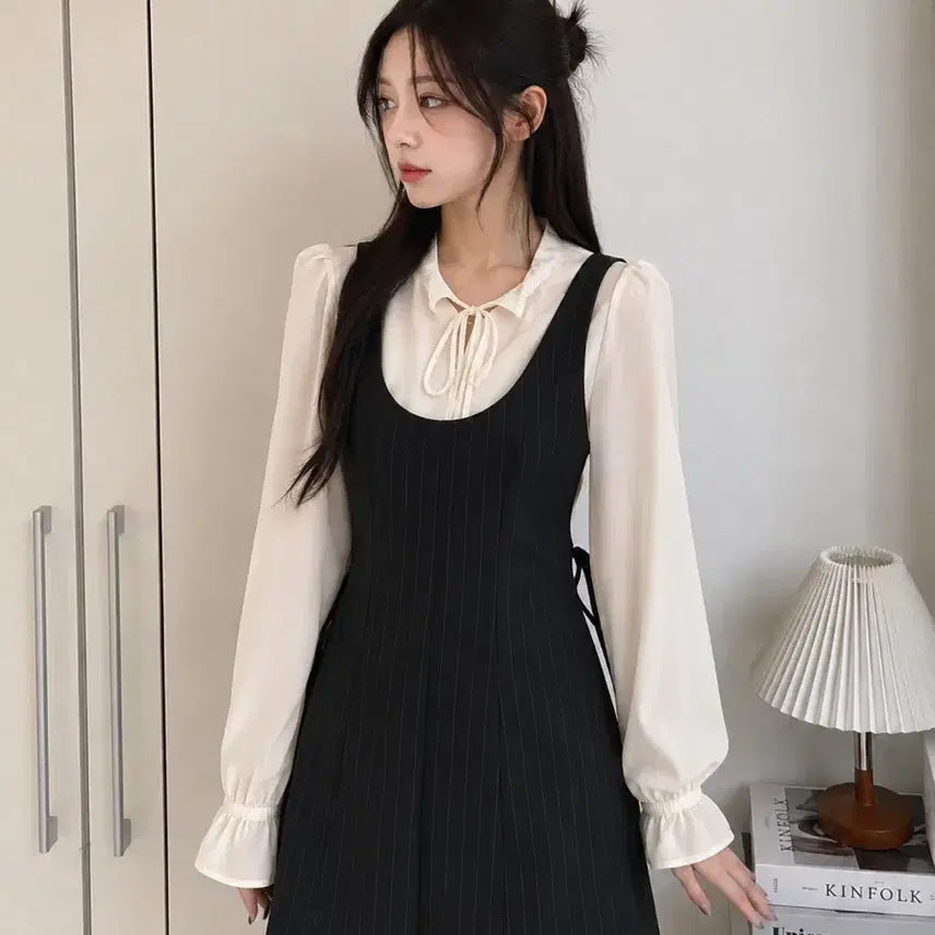 [BUNJANG] Meltville Stripe Bustier Dress / 브랜드멜빌 스트라이프 뷔스티에 원피스