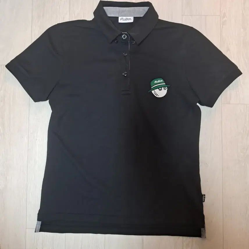 [BUNJANG] Malbon Golf Women's Black Collared T-Shirt M / 말본 골프웨어 여성 블랙 카라티 M