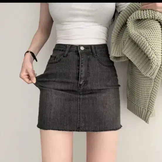 [BUNJANG] Ablley Denim Mini Skirt / 에이블리 데님 스커트