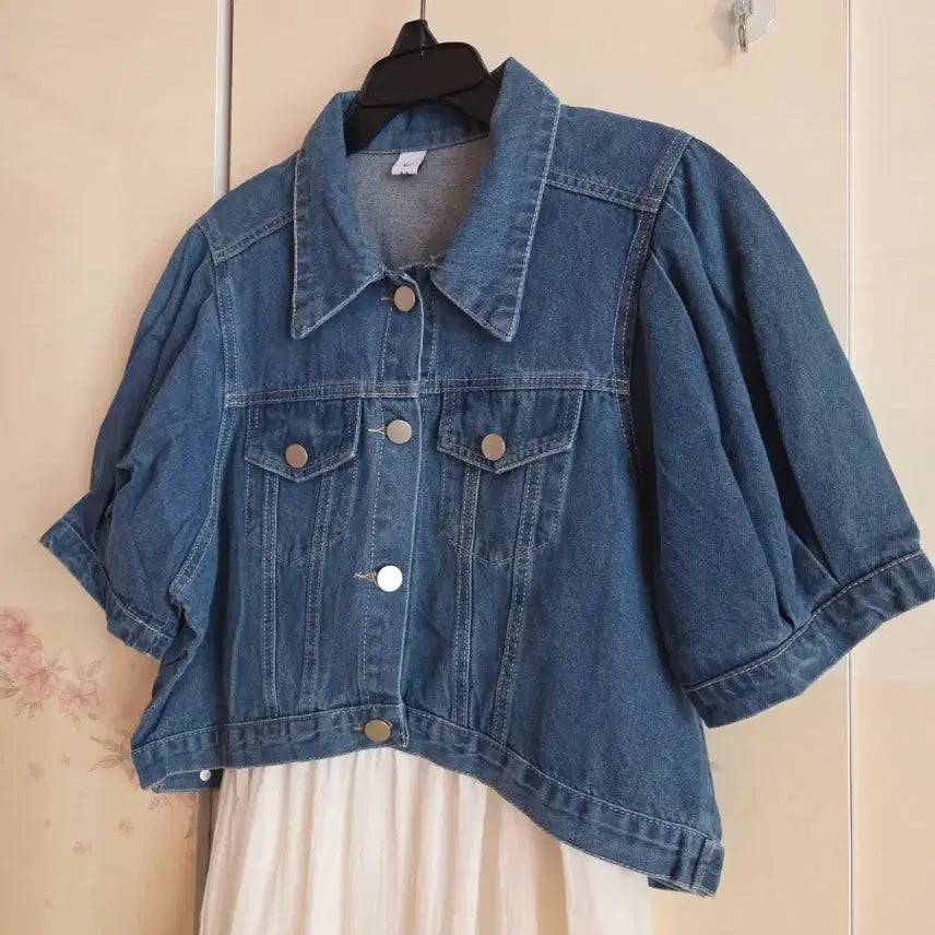 [BUNJANG] G-Cut Puff Sleeve Denim Jacket / G컷 퍼프 소매 데님 자켓