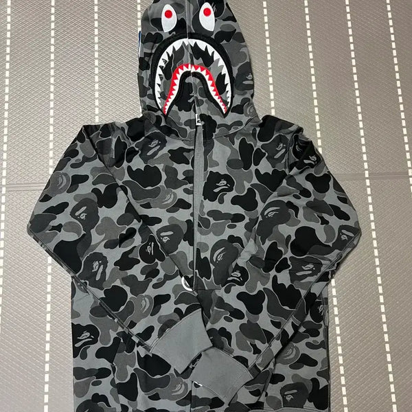 [BUNJANG] BAPE Grey Zip-Up Hoodie L / 베이프 그레이 후드집업 / L