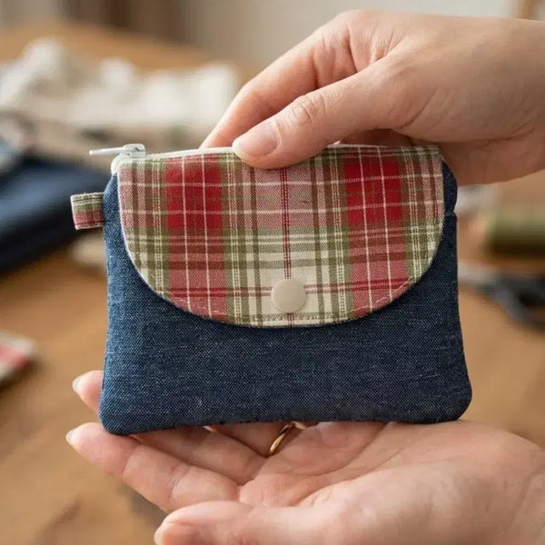 [BUNJANG] Denim & Check Two-Way Wallet / 데님+체크 투웨이지갑