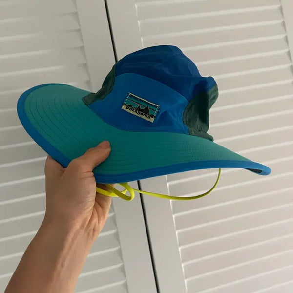 [BUNJANG] Patagonia Bucket Hat Blue/Green Cowboy Style / 파타고니아 버킷햇 블루/그린 새상품 카우보이