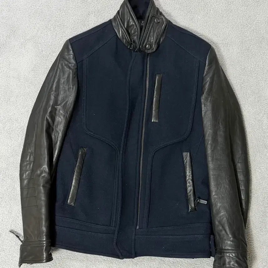 [BUNJANG] Time Mix Leather Blend Jacket / Time mix Leather jacket 타임 믹스 레더자켓