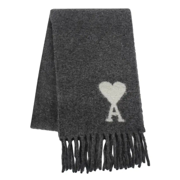 [BUNJANG] AMI Wool Scarf Dark Grey / 아미 ami 울 머플러 다크 그레이