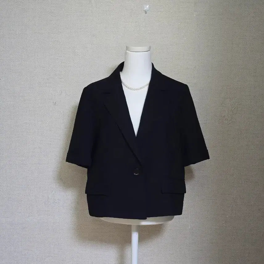 [BUNJANG] CC Collect Black Short Sleeve Jacket / 대현)씨씨콜렉트 반팔 자켓
