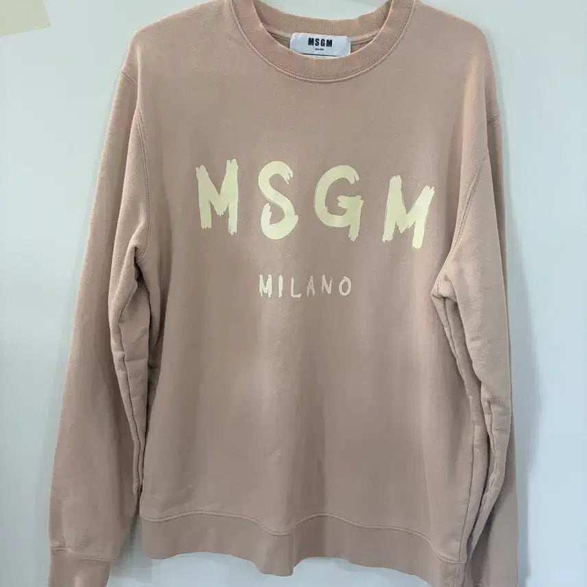 [BUNJANG] MSGM Logo Sweatshirt Beige / MSGM 로고 스웻셔츠 베이지 맨투맨