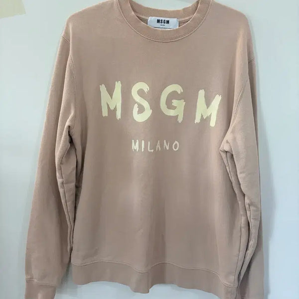 [BUNJANG] MSGM Logo Sweatshirt Beige / MSGM 로고 스웻셔츠 베이지 맨투맨