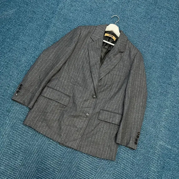 [BUNJANG] System Striped Blazer Jacket / [여성82] 시스템 스트라이프 블레이저 자켓 만원샵