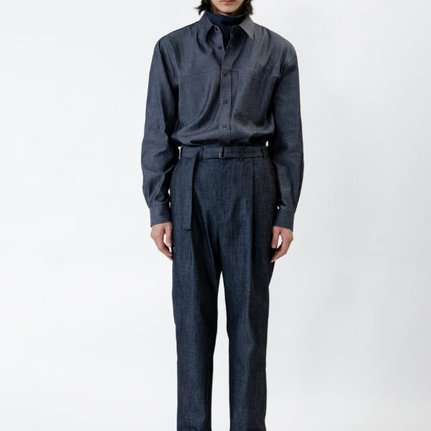 [BUNJANG] In Silence Belted Pleated Pants Indigo / M)인사일런스 벨티드 플리티드 팬츠 INDIGO 판매