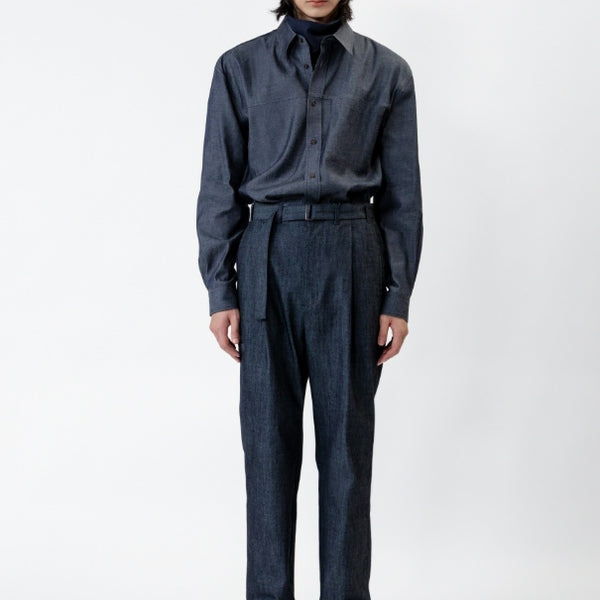 [BUNJANG] In Silence Belted Pleated Pants Indigo / M)인사일런스 벨티드 플리티드 팬츠 INDIGO 판매