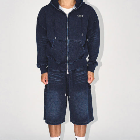 [BUNJANG] Born to Win Denim-Like Bermuda Pants Size 1 Blue / (미개봉) 본투윈 데님라이크 버뮤다 팬츠 1사이즈 청색