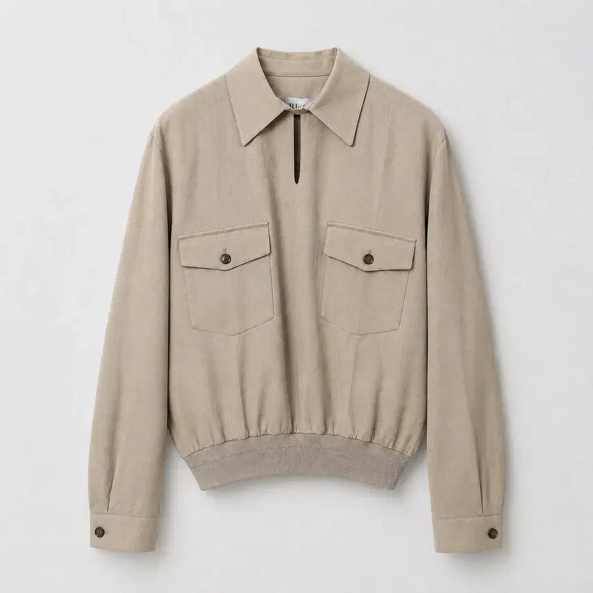[BUNJANG] RECTO 26SS Two Pocket Hunting Top Shirt Beige Khaki / 렉토 26SS 투 포켓 헌팅 탑 헌팅탑 셔츠 베이지 카키