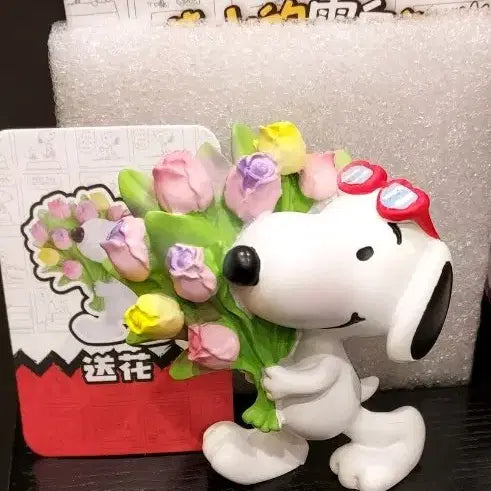 [BUNJANG] Snoopy Flower Bouquet Figurine / 스누피 피규어