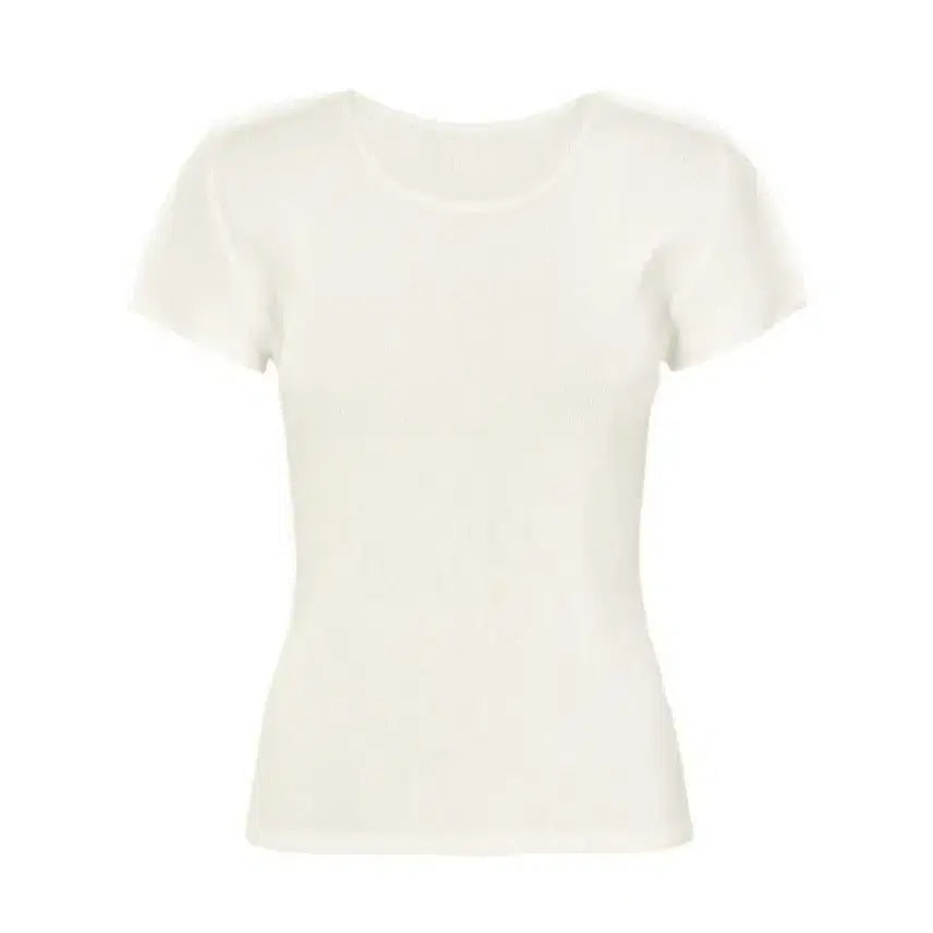 [BUNJANG] Pleats Please Issey Miyake Basic Mist Roundneck Top White / 플리츠플리즈 베이직 미스트 라운드넥 탑 화이트