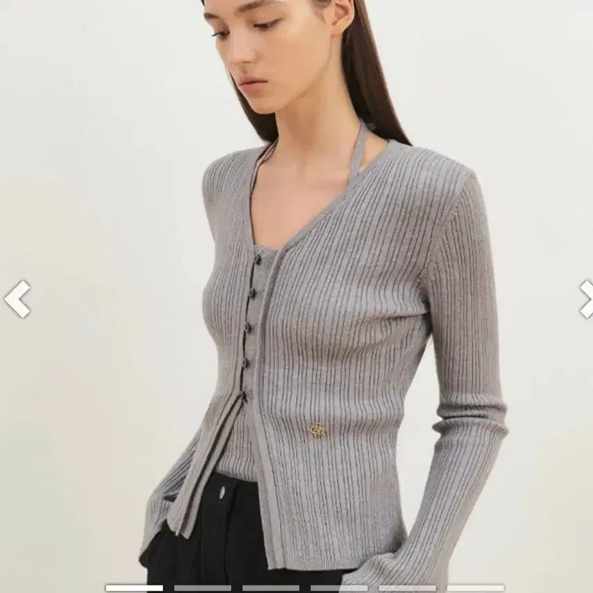[BUNJANG] Citybreeze Ribbed Holder Neck Sleeveless Cardigan Set / 시티브리즈 골지 홀더넥 슬리브리스 가디건 셋트