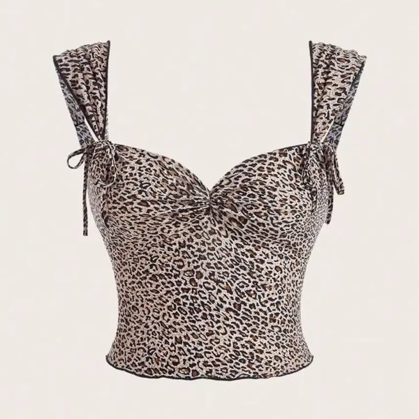 [BUNJANG] Leopard Print Crop Top / 레오파드 크롭 탑