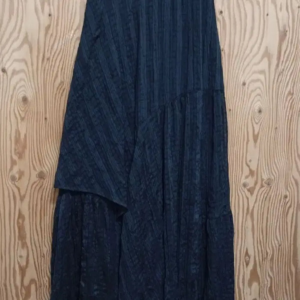 [BUNJANG] System Black Layered Crinkle Long Skirt / 한섬 시스템(SYSTEM) 블랙 레이어드 크링클 롱 스커트