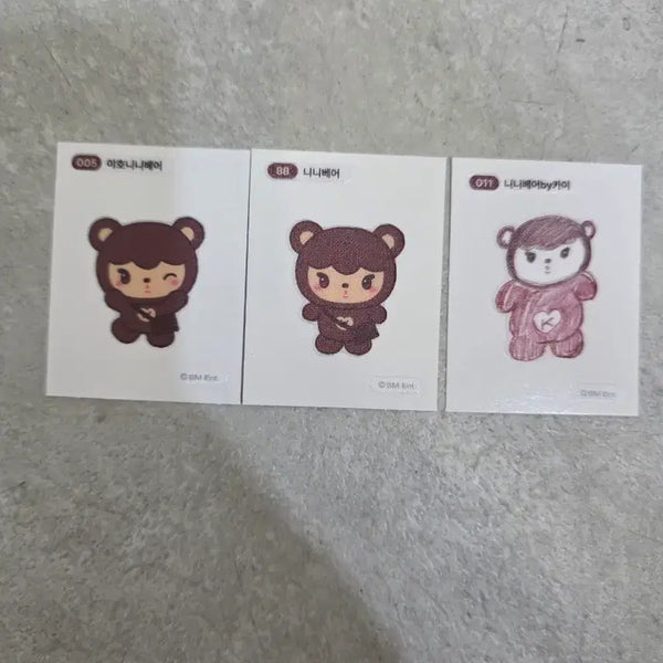 [BUNJANG] EXO Kai Ninibear Sticker Bundle Set / [일괄 만] 엑소 뭉치즈 카이 니니베어 띠부씰 3장 일괄 양도