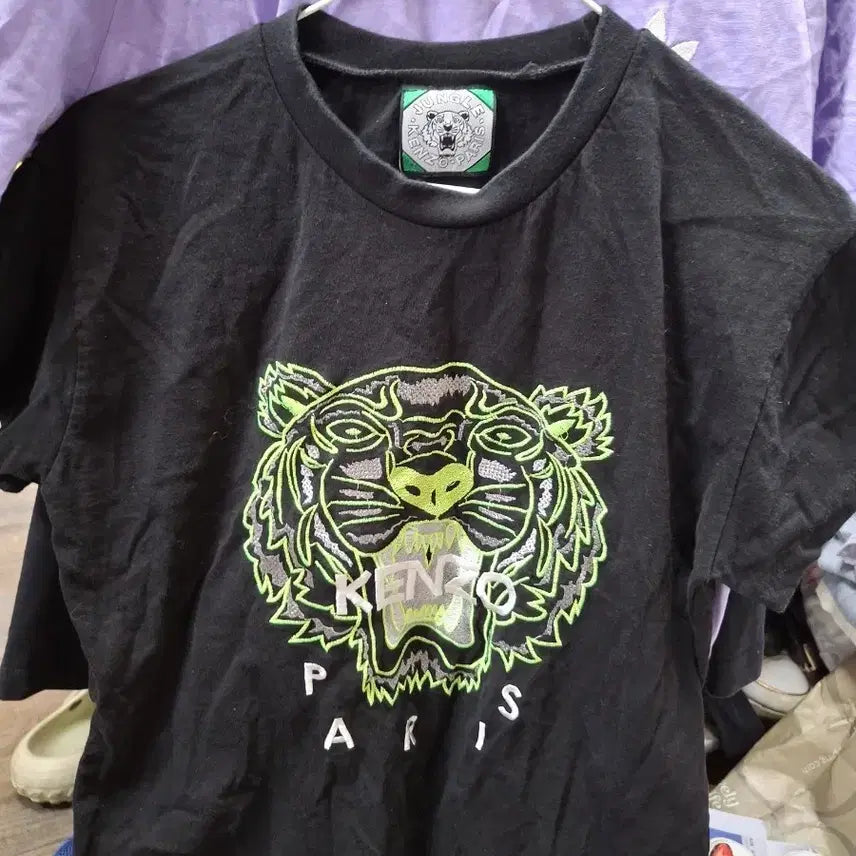 [BUNJANG] Kenzo Tiger Logo Short Sleeve T-Shirt Black / 겐조 타이거로고.  반팔티 블랙