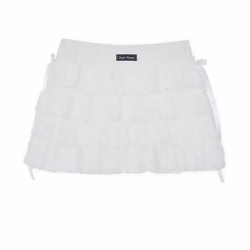 [BUNJANG] Rosyfrans Ruffle Ribbon Mini Skirt / 로제프란츠 캉캉 리본 미니스커트