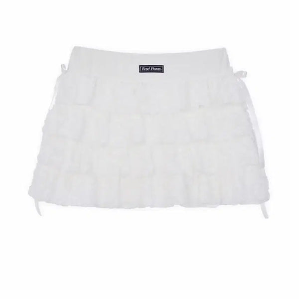 [BUNJANG] Rosyfrans Ruffle Ribbon Mini Skirt / 로제프란츠 캉캉 리본 미니스커트