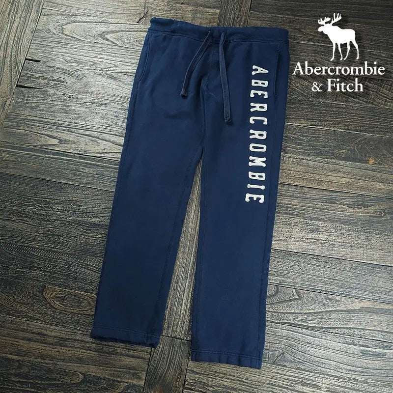 [BUNJANG] Abercrombie 00s Vintage Big Logo Patch Sweatpants Navy / 아베크롬비 00s 빈티지 빅로고 패치 스웻 팬츠 네이비 M22161
