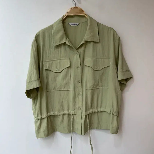 [BUNJANG] Mind Bridge Olive Polyester Blend Shirt F / 마인드브릿지 올리브 셔츠 F