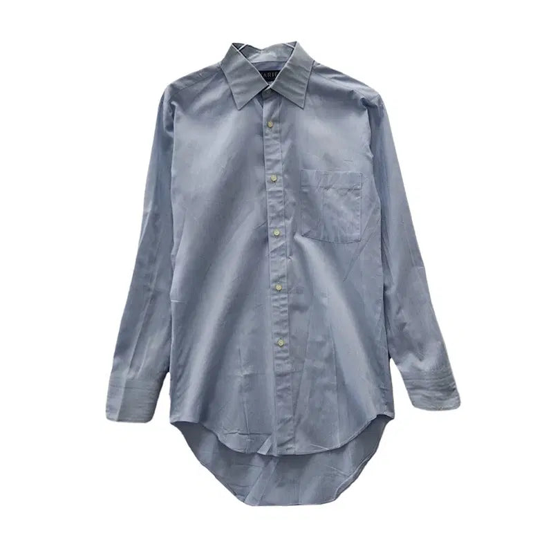 [BUNJANG] VARIE Vintage Pinstripe Light Blue Shirt M / VARIE 빈티지 핀스트라이프 라이트 블루 셔츠 M