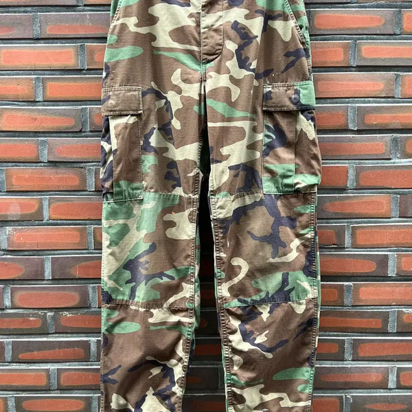 [BUNJANG] US Army 1995 BDU Woodland Camouflage Ripstop Cargo Pants / 90s [34] 미군 BDU 우드랜드 립스탑 카고팬츠 US ARMY