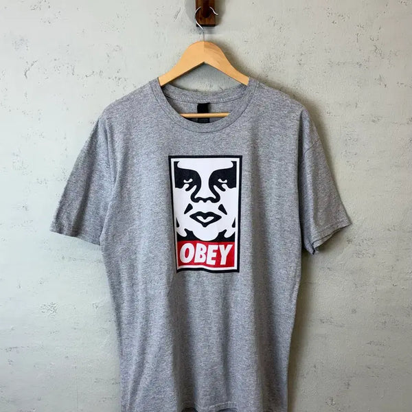 [BUNJANG] OBEY Face Short Sleeve T-Shirt (L) / [L] 오베이 페이스 반팔티