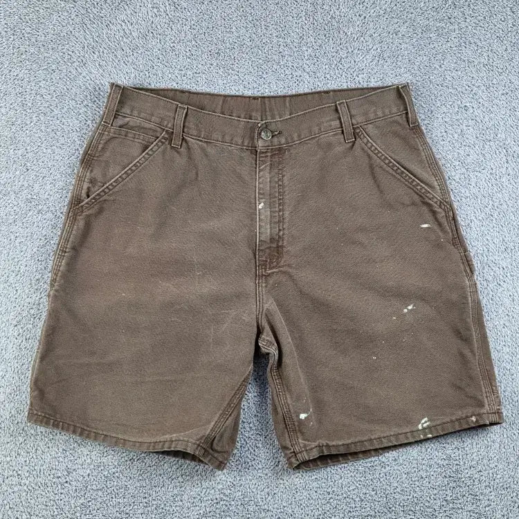 [BUNJANG] Carhartt Duck Canvas Carpenter Shorts Brick Brown / 칼하트 덕 캔버스 카펜터 쇼츠 반바지 ( 34"추정 ) / 13267