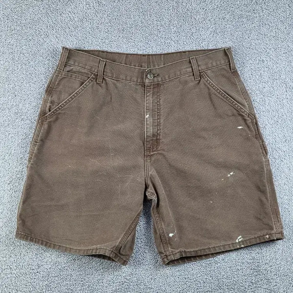 [BUNJANG] Carhartt Duck Canvas Carpenter Shorts Brick Brown / 칼하트 덕 캔버스 카펜터 쇼츠 반바지 ( 34"추정 ) / 13267
