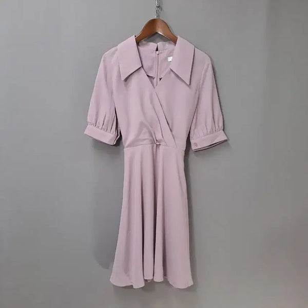 [BUNJANG] Purple Lap Style Mini Dress / 퍼플 랩스타일 미니 원피스