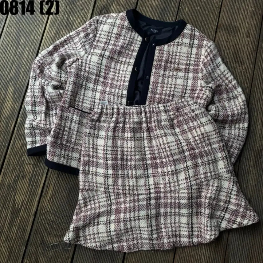 [BUNJANG] HAZZYS Tweed Jacket Skirt Set / 해지스 트위드 자켓 스커트 세트