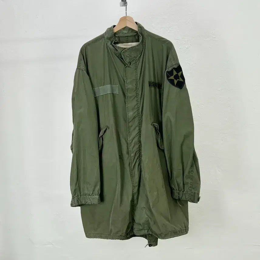 [BUNJANG] US Army M65 Fishtail Patchwork Parka Jacket / US ARMY 카키 패치워크 m65 피쉬테일 롱 파카 자켓