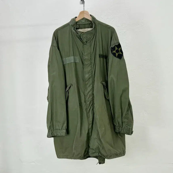 [BUNJANG] US Army M65 Fishtail Patchwork Parka Jacket / US ARMY 카키 패치워크 m65 피쉬테일 롱 파카 자켓