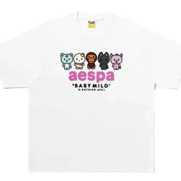 [BUNJANG] BAPE x aespa T-Shirt White (S) / 베이프 x 에스파 티셔츠 (화이트-S) 새상품(예약건)
