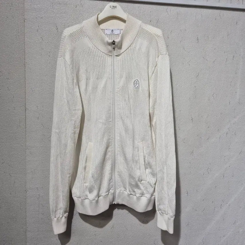 [BUNJANG] Castelbajac Golf Wear Knit Full-Zip White / 까스텔바작 골프웨어 니트 화이트