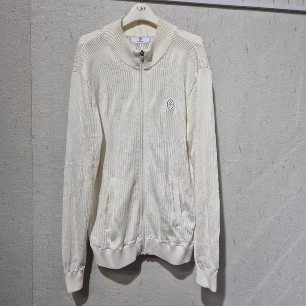 [BUNJANG] Castelbajac Golf Wear Knit Full-Zip White / 까스텔바작 골프웨어 니트 화이트