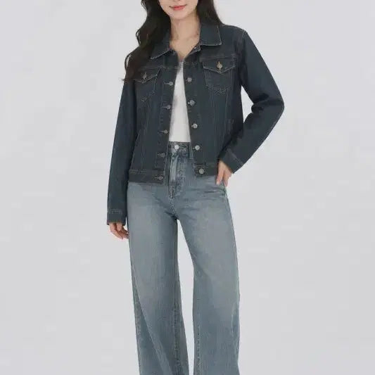 [BUNJANG] Navy Women's Denim Jacket XXL / 네이비 여자 XXL 데님 자켓 O0648