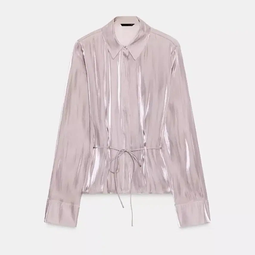[BUNJANG] Zara Rainbow Stripe Belted Shirt Blouse XS / 자라 가는 벨트 무지개빛 셔츠 블라우스 xs
